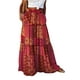 thumbnail image 1 of Falda larga plisada con estampado floral bohemio para mujer, falda de playa, falda informal, 1 of 6