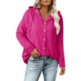 thumbnail image 6 of WMTBSRSW Women's Lightwieght Cardigan Hoodies Oversized Tunic Sweatshirts Loose Casual V Neck Button Down Shirts Long Sleeve Blouse, 6 of 9