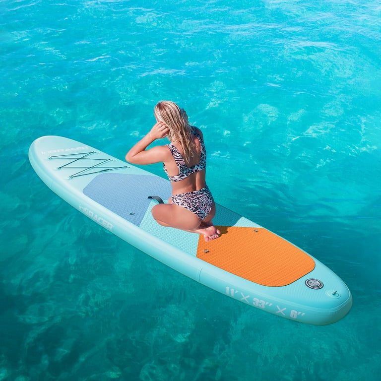 Inflatable Stand Up Paddle Board 11'*33'' *6'', Yoga Paddleboard, 11ft sup, Fishing  Paddle Boards for Adults, Blow up with Accessories, Green 