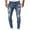 Blue, variant on Mens Long Pants Clearance Men's Casual Cotton Straight Ripped Hole Trousers Jeans Pants Full Length Pants
