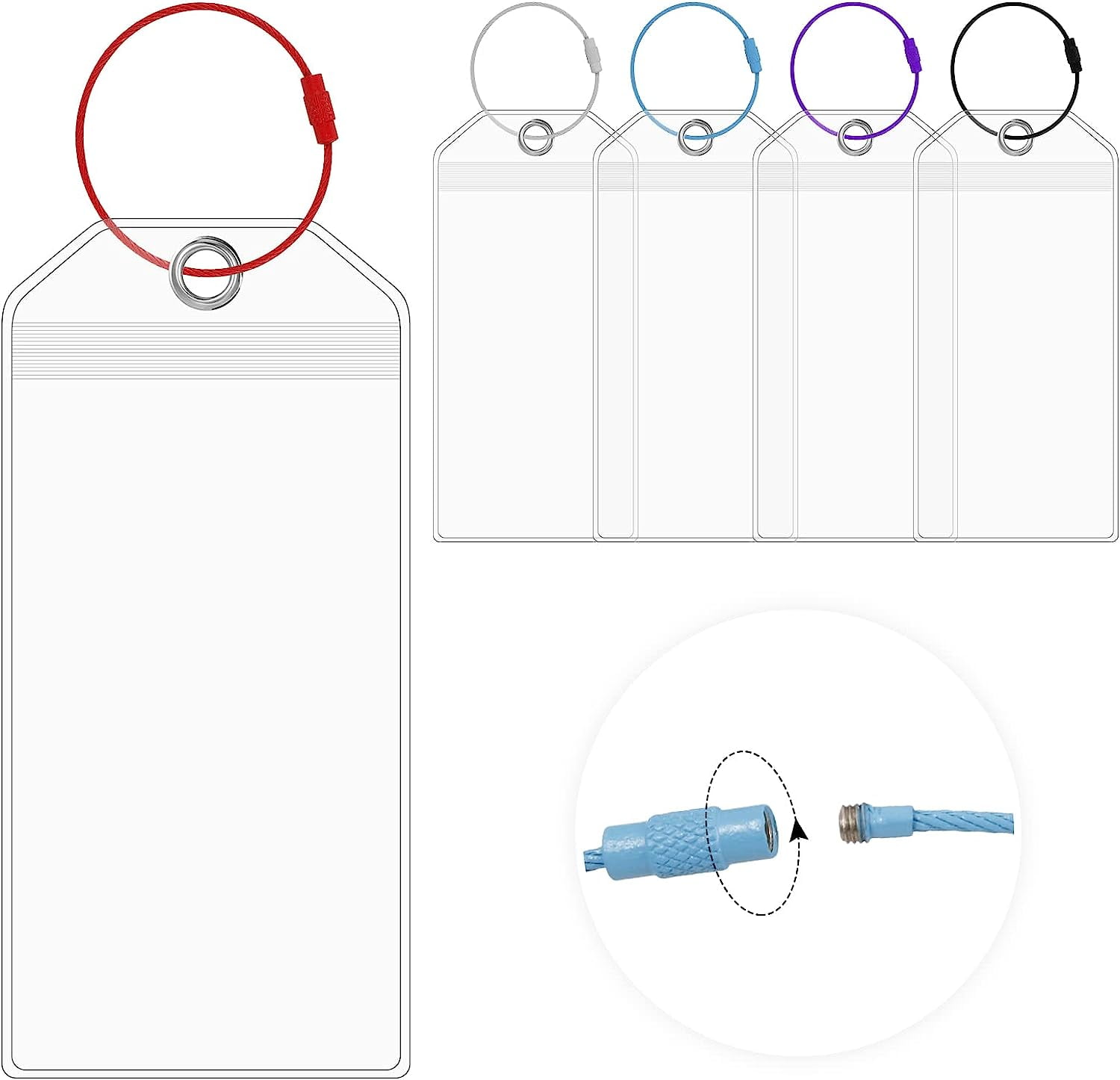 Cruise Luggage Tag Holders,6 Pcs Cruise Luggage Tags with Colorful Zip