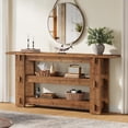 thumbnail image 6 of Finmind 63-Inch Solid Wood Console Table, Farmhouse Sofa Table Behind Couch with Storage Shelves, Entryway Furniture for Living Room, Hallway, Foyer, 6 of 6