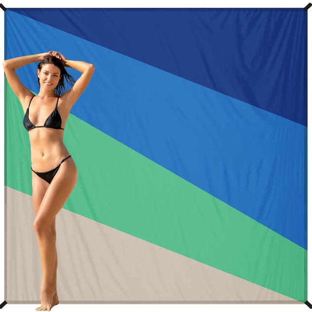 Manta de playa BYDOLL, 198 x 206 cm, impermeable y resistente a la arena, tamaño grande