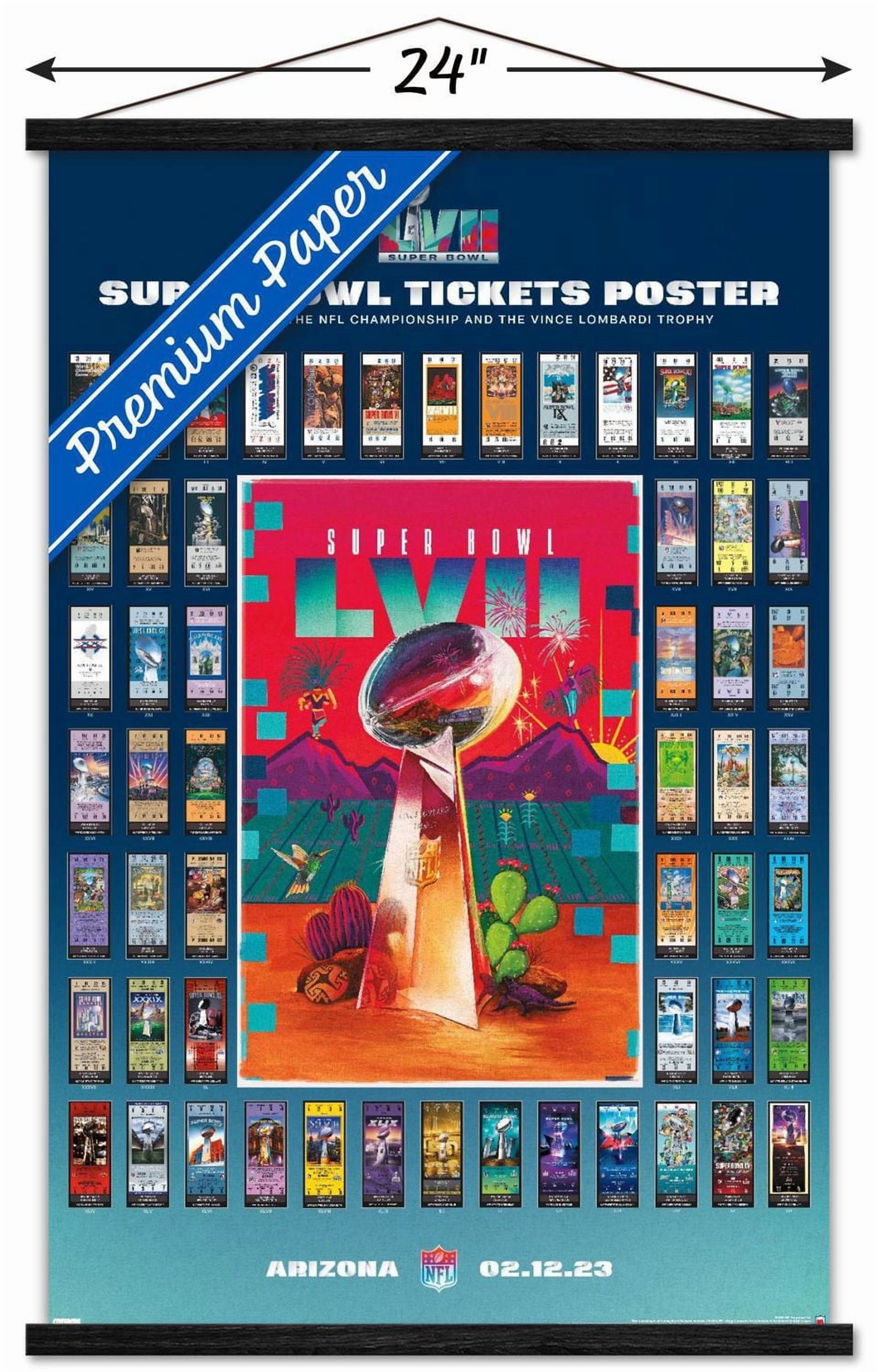 NFL League - Super Bowl LVII Ticket Collage Wall Poster, 22.375" x 34"