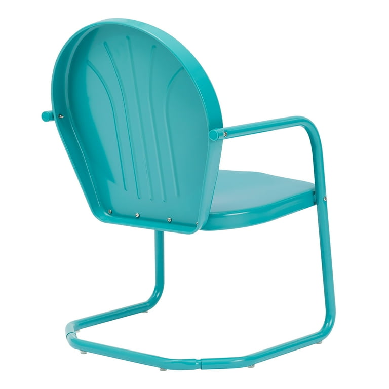 Mainstays Retro Teal Outdoor Steel Chair Walmart