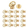thumbnail image 1 of Button Studs Rivets,12 Sets D Ring Brass Ball Studs Rivets D Ring Rivets Smooth Operation, 1 of 9