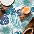 thumbnail image 3 of Table Runners 72 Inches Long Dress Scarves, Teal Blue Palm Leaves Farmhouse Kitchen/Dining Table Decor Table Runner, Coffee Tablerunners, Tropical Botanical Summer 13x72 Inch, 3 of 9