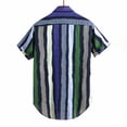 thumbnail image 4 of ZCFZJW Mens Casual Striped Button Shirts Summer Short Sleeve Button Down Graphic Tees Big and Tall Regular Fitted Tees Beach Holiday Hawaiian Shirts with Pocket Z05-Green XXXL, 4 of 4