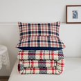 thumbnail image 5 of Manfei Vintage Grid Full Size Comforter Sets,Modern Check Bedding Comforter Set,Beige Red Blue,Navy Blue Reversible,3 Pieces,1 Comforter and 2 Pillowcases,3 Pieces,1 Comforter and 2 Pillowcases, 5 of 7