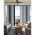 thumbnail image 6 of Navy Blue Grey Stripes Kitchen Curtains Simple Striped Lines Minimalist Cafe Short Curtains for Bathroom Blackout Window Curtain Small Window Treatment Drapes for Bedroom Living Room 42"x45"x2, 6 of 9