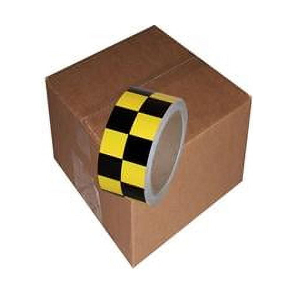 Checkerboard Vinyl Tape 2" X 36 Yard Roll Black / Yellow (24 Roll/Case)
