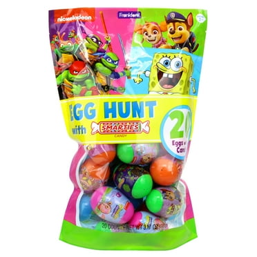 Frankford Nickelodeon 20 Count Easter Egg Hunt with Smarties Candy, 3.17oz