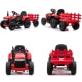 thumbnail image 4 of Cfowner 12V Battery-Powered Toy Tractor with Trailer and 35W Dual Motors, 3-Gear-Shift Ground Loader Ride On with LED Lights and USB & Bluetooth Audio Functions, 4 of 6