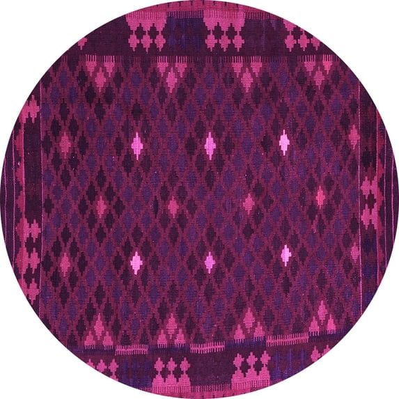 Ahgly Company Indoor Round Southwestern Pink Country Area Rugs, 8' Round
