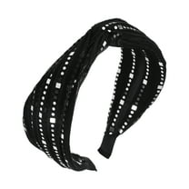 Unique Bargains 1 Pc Sequin Wide Headbands for Women Black Silver Tone