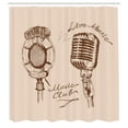 thumbnail image 3 of Ambesonne Vintage Shower Curtain, Boho Microphone Retro, 69"Wx70"L, Brown Ecru, 3 of 5
