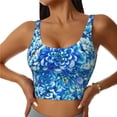 thumbnail image 2 of Lsque Vibrant Blue Floral Printed Women'S Sports Bra, Compression, Moisture Wicking, High-Impact Sports Bra For Women,Supportive sports bra-XX-Large, 2 of 9