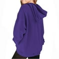 thumbnail image 2 of JUSLIO Girls Sweatshirts Fall/Winter Solid Color Hooded Sweatshirt Athletic Fall/Winter Long Sleeve Tops Sweatshirts Purple(4 Years）, 2 of 8