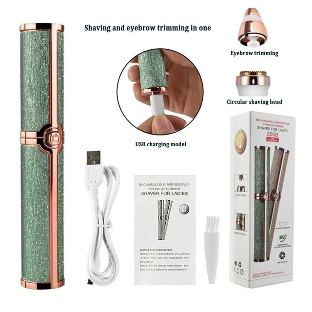 CHOK Rouge à Lèvres Femmes Tondeuse Électrique pour Sourcils Rasoir Instrument d'Épilation Artefact de Rasage des Sourcils Rasage Automatique Lèvres Poils avec Conception Lumineuse Pratique à Transporter et Facile à