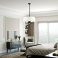 thumbnail image 5 of Livex Lighting Meridian 7-Light Metal & Fabric Pendant Chandelier in Black, 5 of 13