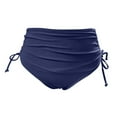 thumbnail image 3 of Women's High Waist Retro Swim Bottom - Full Coverage Bikini Briefs with Nylon Spandex, Basic Solid Design, 3 of 4