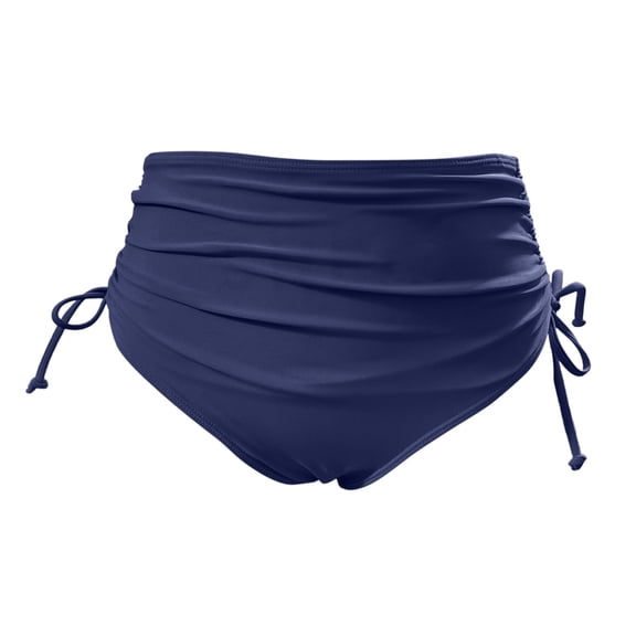 JIAYUE Womens Swimwear High Waist Retro Basic Full Coverage Bikini Briefs Drawstring Solid Color Swim Shorts Summer Beach Vacation Swim Bottoms