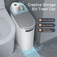 thumbnail image 2 of 1pc Creative Bathroom Trash Can with Lid - Press Type, Large Capacity, Home Essential, 2 of 4