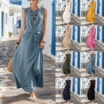 thumbnail image 2 of Women's Sleeveless Summer Maxi Dress, Elegant Ruched Cross Front Swing Wedding Guest Casual Dresses, 2 of 7