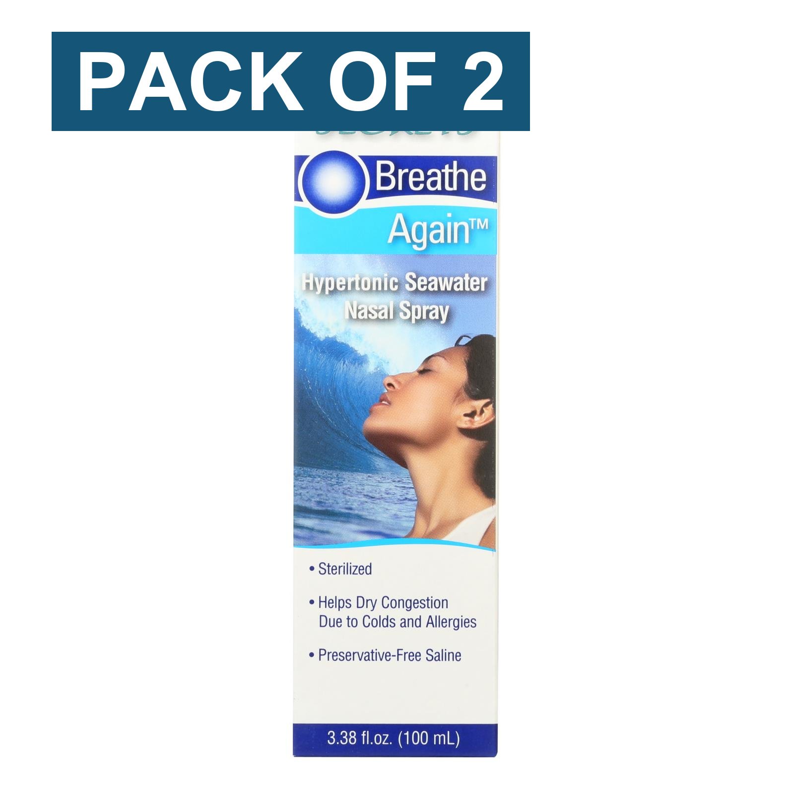 Ancient Secrets Breathe Again Nasal Spray - 3.38 fl oz - Pack of 2