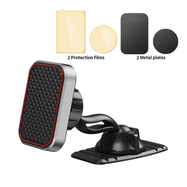 Soporte magnético de doble cabezal de 360 grados para coche, soporte magnético adhesivo para navegación de teléfono móvil