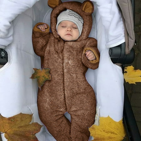 

Cathalem Toddler 4t Jacket Coat Solid Hooded Outwear Warm Fleece Winter Romper Jumpsuit Boy Baby Boys Boys Coats Size 9 Outerwear Brown 12-18 Months