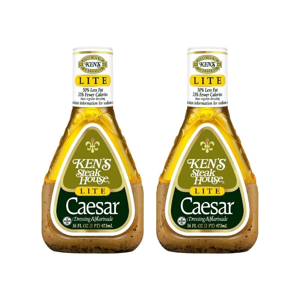 Ken's Steak House Lite Ceasar Dressing , 16 FL OZ (Pack of 2)