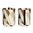thumbnail image 3 of Round Car Trash Can 7×5.9in Waterproof, Durable, Not Easy To Fade, Easy To Install And Disassemble To Prevent Interior Pollution Tan Geometric Lines_1, 3 of 7