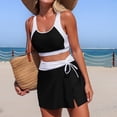 thumbnail image 3 of Wdgfv Women's Tankini Swimsuits Tummy Control Two Piece Bathing Suit Modest Swim Skirt Color Block Swim Suits 2026, 3 of 5