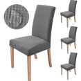 thumbnail image 1 of Fundas elásticas para sillas de comedor, 6 piezas, color gris, 1 of 4