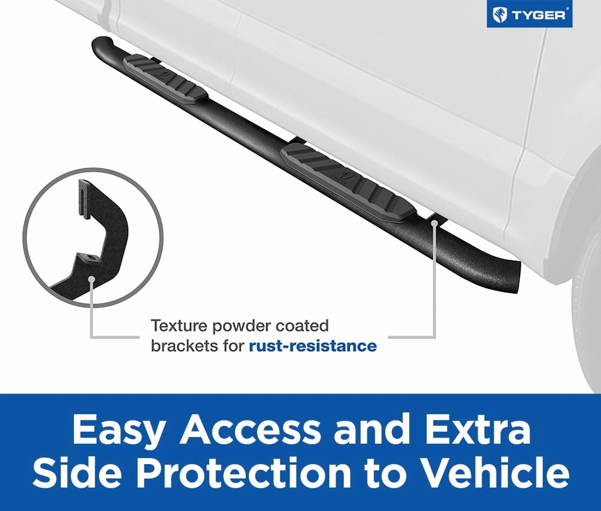 Tyger Auto 3.5" Rider Running Boards Compatible with 2020-2026 Jeep Gladiator JT | TG-SS2J35198 | Side Step Rail Nerf Bars