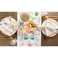 thumbnail image 4 of Contemporary Home Living Rabbits and Eggs Easter Table Runner with Tassels - 72" - White and Teal, 4 of 8