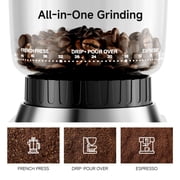 HiBREW G7 Burr Coffee Grinder – 48 Grind Settings, Stainless Steel Electric Coffee Grinder for Espresso & Drip Brewing