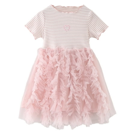 

Rovga Toddler Girl Dress Clothes Short Sleeve Bowknot Tulle Ruffles Princess Dresss Dance Party Dresses Clothes