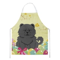 Carolines Treasures BB6143APRON Easter Eggs Chow Chow Black Apron Large multicolor