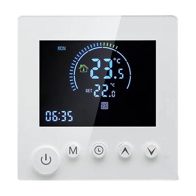 Tuya Smart WiFi Wall-Mounted Thermostat with Programmable Remote Control, NTC Sensor, LCD Display, Touch Buttons, Water Heating, Floor Heating, Digital Thermostat for Home Room Temperature Controller