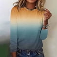 thumbnail image 5 of Staron Women Vintage Printed Sweaters Round Neck Long Sleeve Casual Soft Lightweight Fall Pullover Tops Mint Green 3XL, 5 of 7