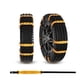 thumbnail image 1 of Cadenas de nieve resistentes de TPU con tendón de res | Tracción de emergencia para nieve, barro y hielo | Compatible con neumáticos de 165 a 275 mm | Incluye bolsa de almacenamiento, guantes y, 1 of 7