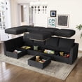 thumbnail image 3 of Marrber Convertible Modular L-Shaped Sectional Couch, 5 Seats Corner Sofa with Storage Ottoman for Living Room Small Space, Linen Grey, 3 of 8