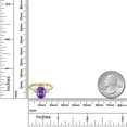 thumbnail image 6 of Gem Stone King 18K Yellow Gold Plated Silver Ring Amethyst Moissanite (2.76 Cttw), 6 of 7
