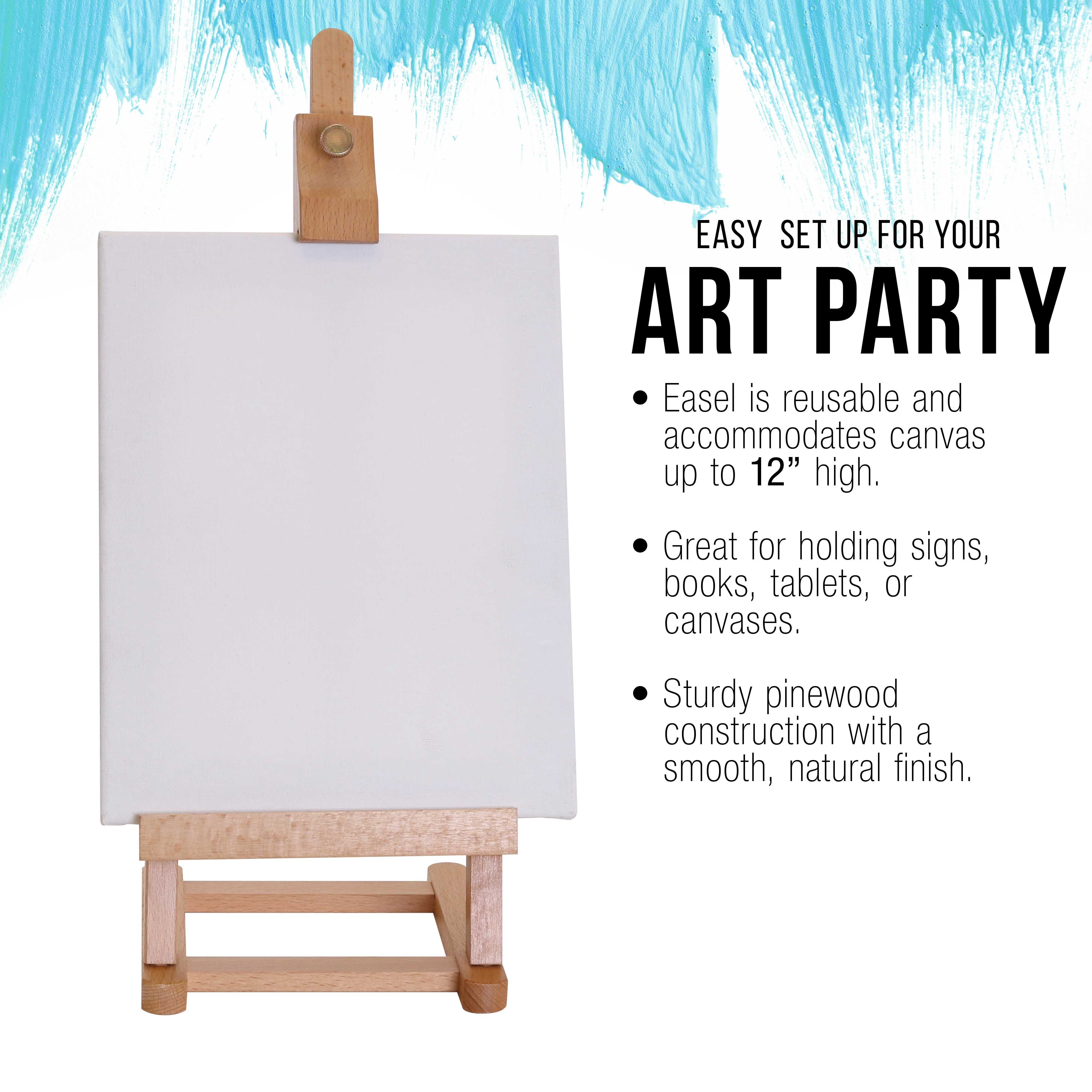 U.S. Art Supply 16" Mini Tabletop Wooden H-Frame Studio Easel (Pack of 12) - Artist Beechwood Painting and Display Easel