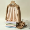 thumbnail image 2 of Thermal Underwear Set for Boys Girls Long Johns Fleece Lined Kids Base Layer Thermals Sets Boy Coffee 2-3 Years, 2 of 5