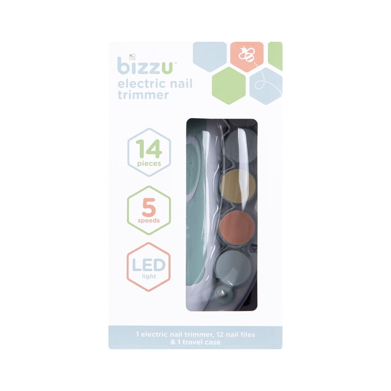 Bizzu Baby Electric Nail Trimmer Set With LED Light, 14-Piece photo 5