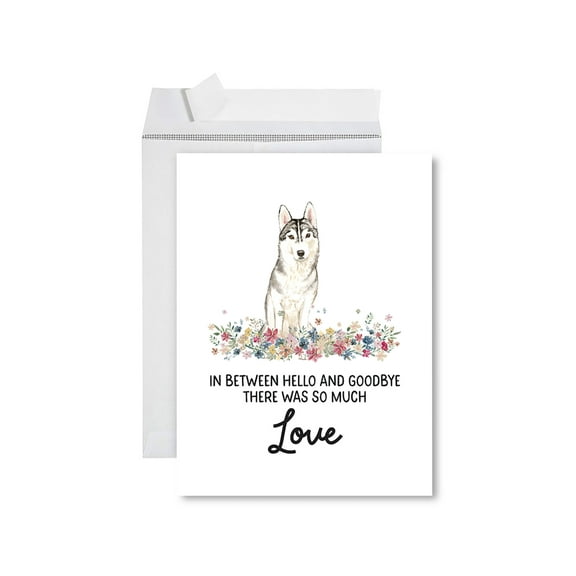 Koyal Wholesale Jumbo Pet Sympathy Card with Envelope, Siberian Husky, Dog Grief Bereavement Card 8.5" x 11", 1-Pack