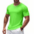 thumbnail image 2 of Mesh Workout Shirts for Men Casual Quick Dry Athletic Short Sleeve crew neck T-Shirts Lightweight Moisture Wicking Activewear Green XL, 2 of 8